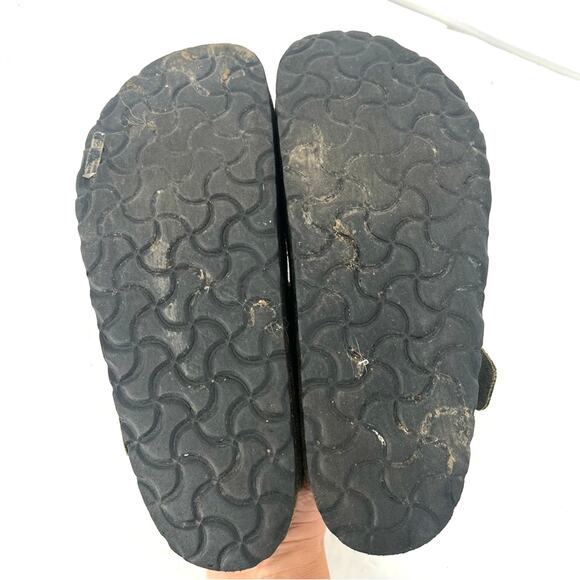 Birkenstock Washed Metallic Suede Boston Clogs with Gold Buckle - Picture 5 of 9